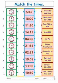 What time is it exercises printables